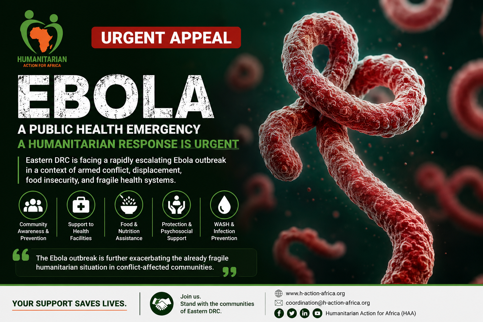 Urgent Call for Coordinated Humanitarian Support in Response to the Ebola Outbreak in Eastern Democratic Republic of the Congo