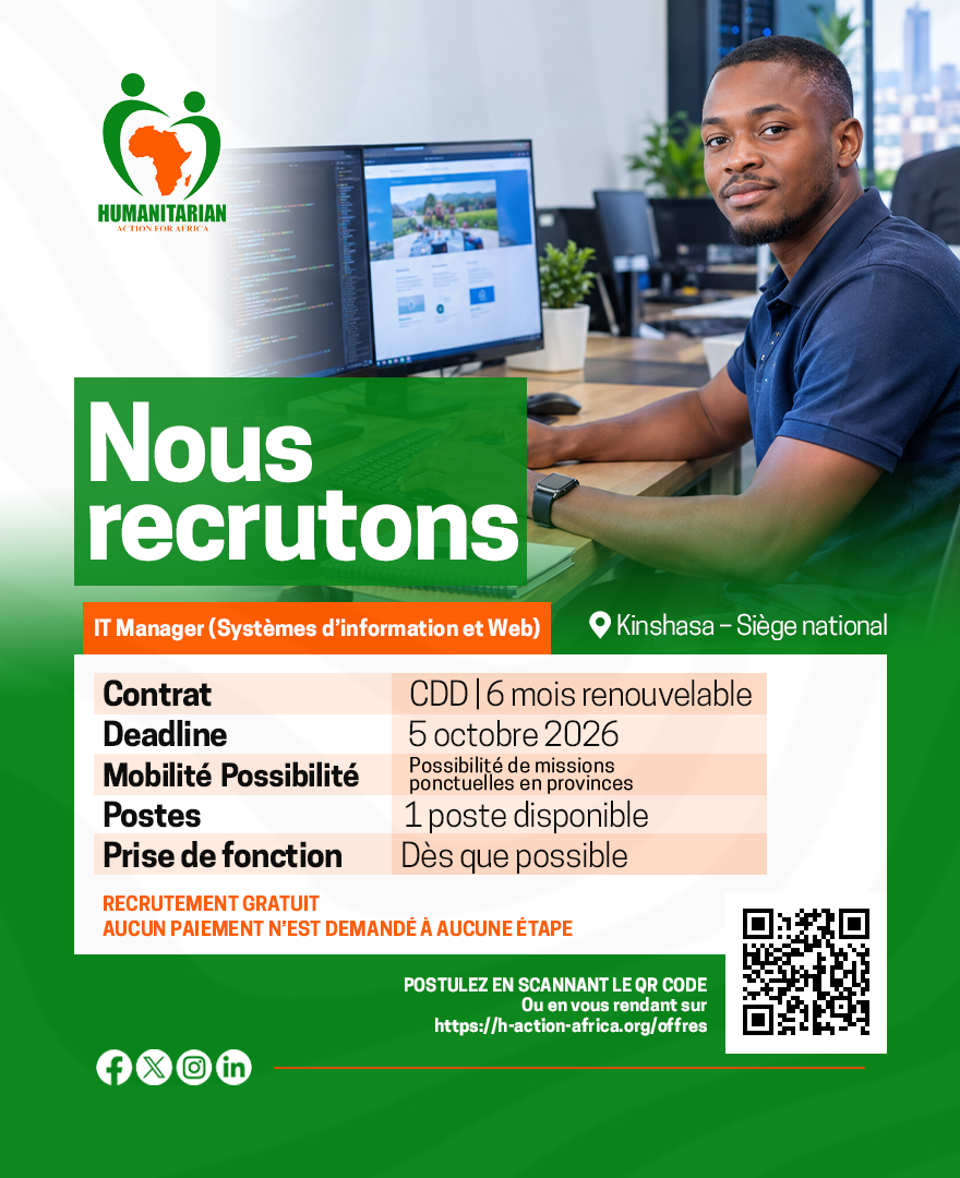 IT Manager (Systèmes d’information et Web)